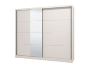 Alvira Cashmere Taupe 251cm large mirrored sliding door wardrobe by Lavish Kitchen Isle, showcasing its spacious design and mirrored doors.