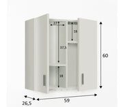 White Lavish Kitchen Isle wall-mounted storage cupboard with two doors, 59cm wide, ideal for versatile kitchen or home organization.