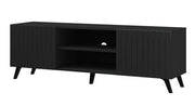 The Matte Black Large TV unit with 2 doors and 1 open shelf - Lavish Kitchen Isle