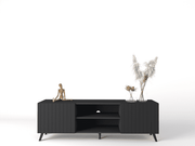 The Matte Black Large TV unit with 2 doors and 1 open shelf - Lavish Kitchen Isle