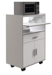 White and Grey Kitchen Trolley - Lavish Kitchen Isle