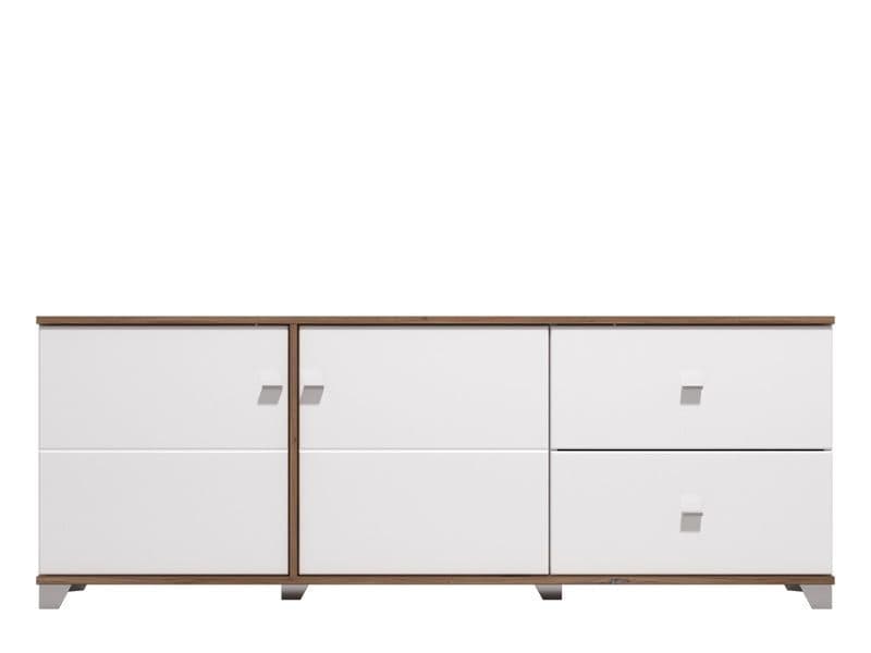 Opaline TV Stand Cabinet Unit Modern With White Gloss And Warm Oak Effect 162cm Wide Living Dining Room Furniture