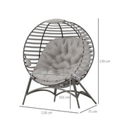 Egg Chair with Cushion & Side Pocket – Light Grey