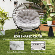 Egg Chair with Cushion & Side Pocket – Light Grey