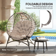 Egg Chair with Cushion & Side Pocket – Light Grey