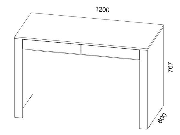 Modern Home Office Desk in Oak Effect and White Gloss with Drawers – Study, Computer, Laptop Table