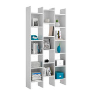Lavish Kitchen Isle Modern Bookcase Triple Bookshelf White - Lavish Kitchen Isle