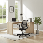 Lavish Kitchen Isle Solace Oak Effect Reversible Corner Flexi Desk with drawer and cupboard for home office or study setup