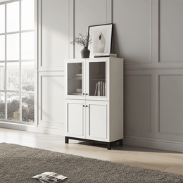 Cashmere Taupe Display Cabinet – 4 Doors and 6 Shelves
