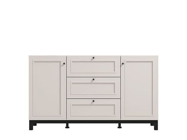 Cashmere Taupe Sideboard Cabinet Storage Unit with Drawers and Doors 154cm Wide  for Living & Dining Room