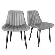 Pair of modern ergonomic dining chairs with high backs and adjustable feet, ideal for kitchen and office seating by Lavish Kitchen Isle