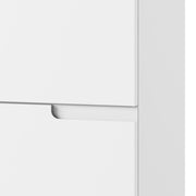 White glossy modern 4-tier narrow bookcase with door from Lavish Kitchen Isle, ideal for stylish storage in any room.
