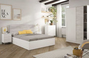 Arctic white and oak effect sliding 2-door wardrobe by Lavish Kitchen Isle, compact bedroom storage with narrow design, 120cm wide.