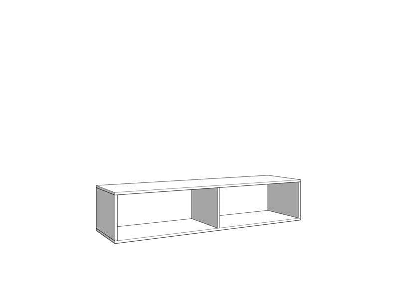 White slat-effect wall-mounted TV stand by Lavish Kitchen Isle, 154 cm floating cabinet for modern entertainment setup.