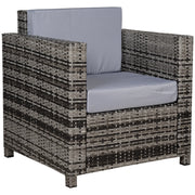 Single Seater Rattan Garden Armchair – Grey