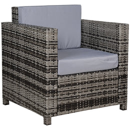 Single Seater Rattan Garden Armchair – Grey
