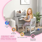 Children's Activity Desk with Storage - Grey Kids Study Furniture for Playroom & Bedroom