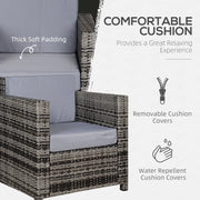 Single Seater Rattan Garden Armchair – Grey