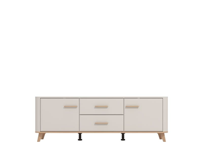 TV Stand Cabinet Unit Modern Cashmere & Oak Effect – 154cm Wide