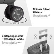 4-Piece Luggage Set - Durable PP Suitcase with Travel Tote & Toiletry Kit (Rose Gold, Red, Grey) - Lavish Kitchen Isle