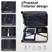4-Piece Luggage Set - Durable PP Suitcase with Travel Tote & Toiletry Kit (Rose Gold, Red, Grey) - Lavish Kitchen Isle