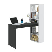 Lavish Kitchen Isle Orvara double white and grey effect computer desk with integrated bookcase for home office and study.