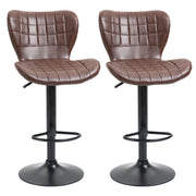 Set of 2 HOMCOM adjustable height swivel bar stools in sleek PU leather with a modern design and chrome base.