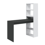 Lavish Kitchen Isle Orvara double white and grey effect computer desk with integrated bookcase and space for laptop or study use
