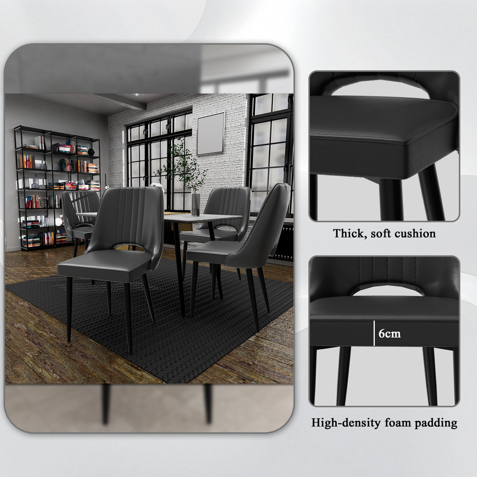 Ergonomic Dining & Accent Chairs - High Back Faux Leather Seating for Kitchen/Office
