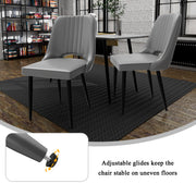 Pair of Lavish Kitchen Isle ergonomic high-back faux leather dining and accent chairs with wooden legs, suitable for kitchen or office.