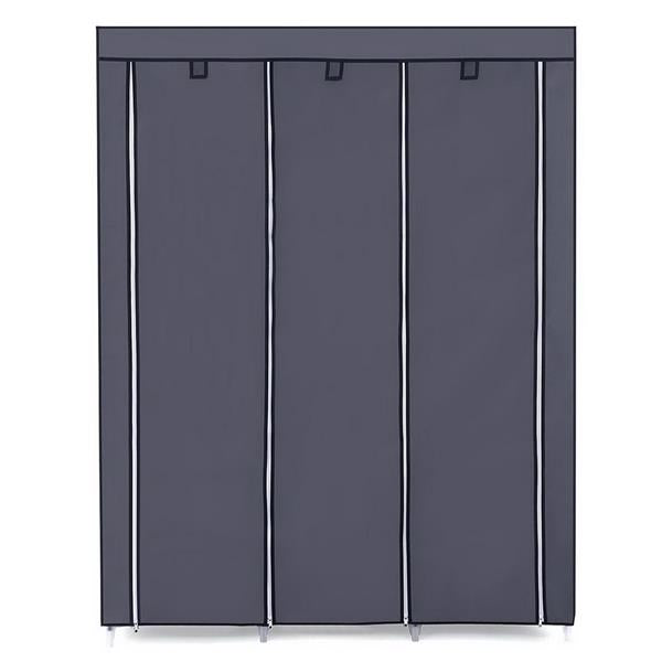 67" Portable Closet Organizer Wardrobe Storage Organizer with 10 Shelves Quick and Easy to Assemble Extra Space Grey