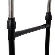 Dual-bar Vertical & Horizontal Stretching Stand Clothes Rack Portable Wardrobe with Shoe Shelf Black & Silver - Lavish Kitchen Isle