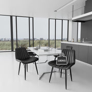 Modern ergonomic dining chairs by Lavish Kitchen Isle with high backs and adjustable feet, suitable for kitchen and office seating.