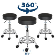Round Stool  Feet Rotation Bar Stool Black - Lavish Kitchen Isle