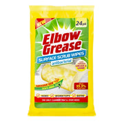 Lavish Kitchen Isle Elbow Grease antibacterial scrub wipes in a 12-pack, shown with textured surface for cleaning and disinfecting.