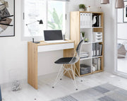 Arctic White and Oak 8-tier bookcase by Lavish Kitchen Isle, modern wooden storage unit with open shelves for organization.