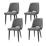 Pair of Lavish Kitchen Isle ergonomic dining and accent chairs with high-back faux leather seating for kitchen or office.