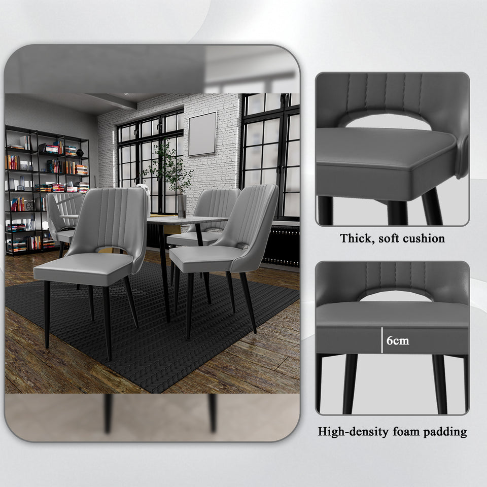 Ergonomic Dining & Accent Chairs - High Back Faux Leather Seating for Kitchen/Office