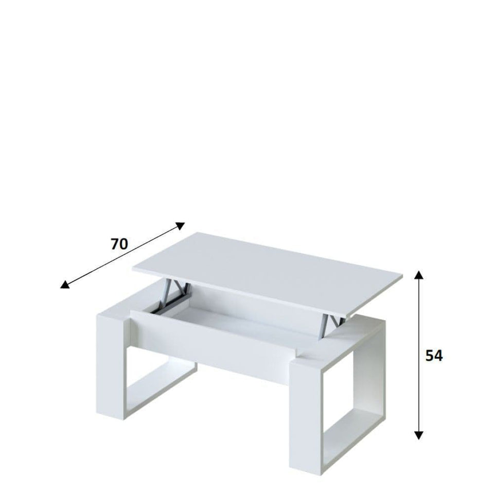 Verve Coffee White Table with Lift-Up Storage Modern Living Room Furniture, 105cm Wide