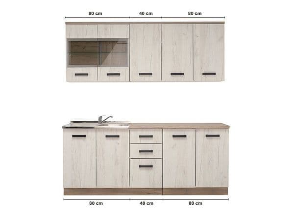 Contemporary White Oak Effect Kitchen Cupboard with Ample Storage
