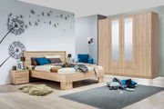Lavish Kitchen Isle JEHO Sonoma Oak Effect 4-door wardrobe with 2 drawers and mirrors, stylish bedroom storage solution.