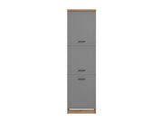 Harbour Grey And Oak Effect Tall 60cm 3 Door Kitchen Larder Unit Pantry Cupboard