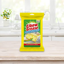 Elbow Grease Antibacterial Surface Scrub Wipes – Pack of 12 (24 Wipes Per Pack) | Tough Cleaning Wipes for Kitchens, Bathrooms & More