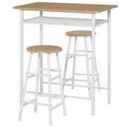 3-piece HOMCOM dining set featuring a table and two matching chairs, perfect for home, pub, or cafe settings.