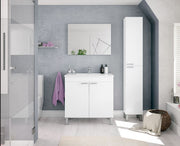 Lavish Kitchen Isle Serenade tall white gloss bathroom cupboard with sleek design and free-standing storage solution, 30x182cm