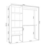 Oak and white open-door wardrobe by Lavish Kitchen Isle with shelves and hanging rails, measuring 158cm wide for bedroom storage.