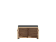 Lavish Kitchen Isle oak-effect hallway storage bench with 2 doors, compact shoe storage and space-saving design