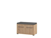 Lavish Kitchen Isle oak-effect hallway storage bench with 2 doors, compact shoe storage and space-saving design