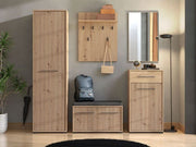 Narrow Oak Effect Wardrobe with Hanging Rail