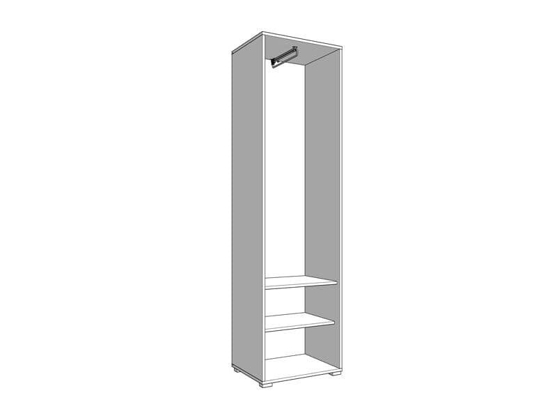 Élan Wardrobe 54.5cm 1 Door Hanging Rail  Slatted Artisan Oak Effect Slim Storage Hanging Door With Shelving Bedroom Furniture